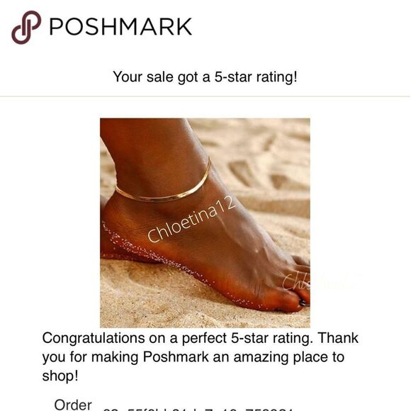 Silver Herringbone/Snake Chain Anklet Bracelet - Picture 7 of 9